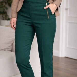 H&M Emerald High-Rise Tailored Trousers